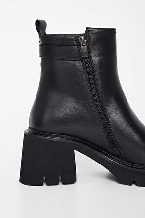 Tamer Tanca Kadın Hakiki Deri Siyah Deri Casual Bot 33 33003 BN BOT SK23/24 SIYAH DR