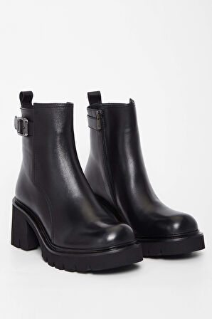 Tamer Tanca Kadın Hakiki Deri Siyah Deri Casual Bot 33 33003 BN BOT SK23/24 SIYAH DR