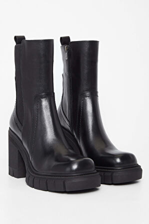 Tamer Tanca Kadın Hakiki Deri Siyah Deri Casual Bot 33 1350 BN BOT SK23/24 SIYAH DR