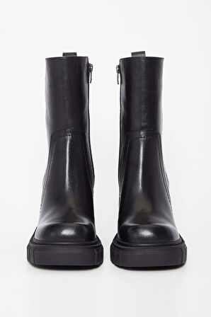 Tamer Tanca Kadın Hakiki Deri Siyah Deri Casual Bot 33 1350 BN BOT SK23/24 SIYAH DR