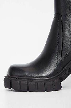 Tamer Tanca Kadın Hakiki Deri Siyah Deri Casual Bot 33 1350 BN BOT SK23/24 SIYAH DR