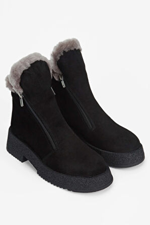 Tamer Tanca Kadın Hakiki Deri Siyah Süet Casual Bot 33 629 BN BOT SK23/24 SIYAH SUET