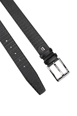 Tamer Tanca Erkek Hakiki Deri Siyah Baskı Kemer 171 08877 ERK KMR SK19/20 SIYAH BSK YLN