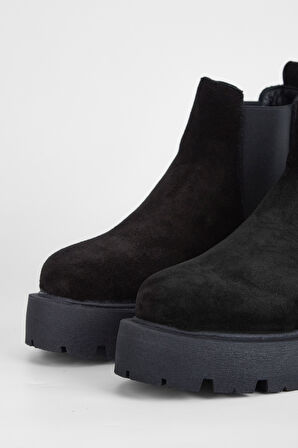 Valmenti Kadın Siyah Süet Hakiki Deri Casual Bot 970 1508 BN BOT SK23/24