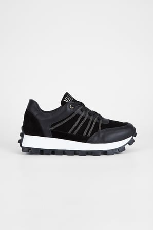 Valmenti Kadın Siyah Süet Hakiki Deri Sneakers & Spor Ayakkabı 775 357205 BN AYK SK23/24
