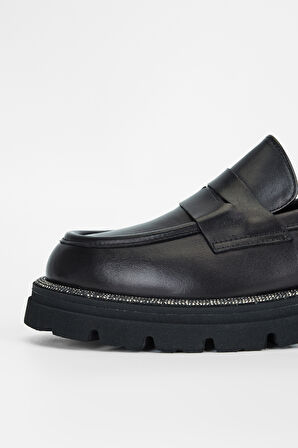 Valmenti Kadın Siyah Hakiki Deri Casual Loafer 775 5004 BN AYK SK23/24