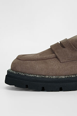 Valmenti Kadın Vizon Süet Hakiki Deri Casual Loafer 775 5004 BN AYK SK23/24