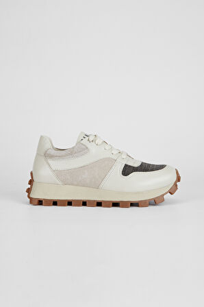 Valmenti Kadın Kırık Beyaz Hakiki Deri Sneakers & Spor Ayakkabı 775 357218 BN AYK SK23/24