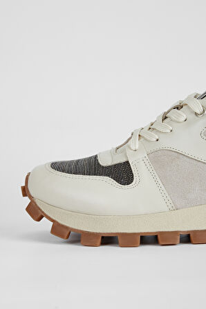 Valmenti Kadın Kırık Beyaz Hakiki Deri Sneakers & Spor Ayakkabı 775 357218 BN AYK SK23/24