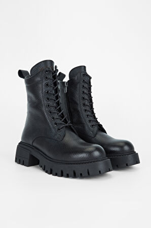 Valmenti Kadın Siyah Floter Hakiki Deri Casual Bot 775 8125 BN BOT SK23/24