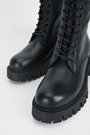 Valmenti Kadın Siyah Floter Hakiki Deri Casual Bot 775 8125 BN BOT SK23/24