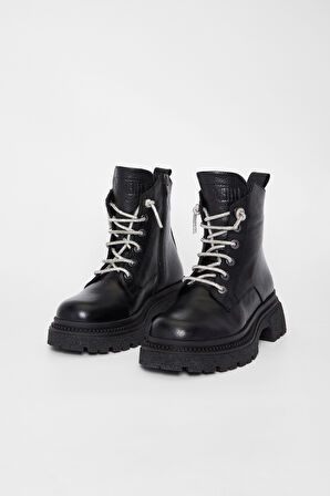 Valmenti Kadın Siyah Hakiki Deri Casual Bot 775 396891 BN BOT SK23/24