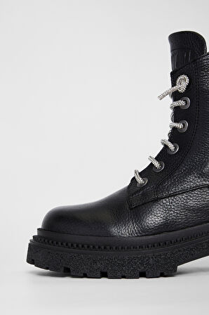 Valmenti Kadın Siyah Hakiki Deri Casual Bot 775 396891 BN BOT SK23/24