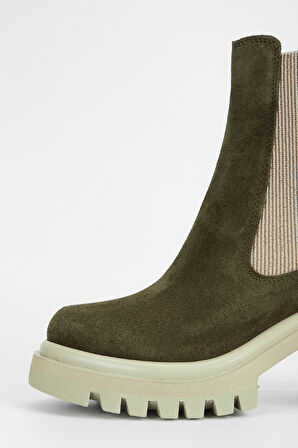 Valmenti Kadın Haki Süet Hakiki Deri Casual Bot 775 27704 BN BOT SK23/24