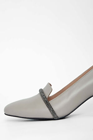 Tamer Tanca Kadın Hakiki Deri Vizon Topuklu Ayakkabı 923 788 BN AYK SK23/24 VZN DR/GMS TAS