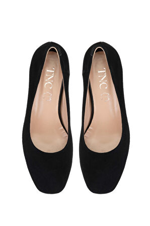 Tamer Tanca Kadın Hakiki Deri Siyah Süet Topuklu Ayakkabı 923 762-1 BN AYK SK23/24 SIYAH SUET