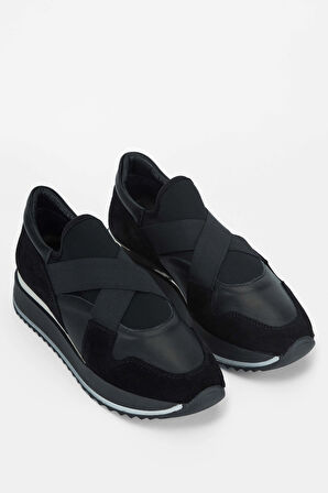 Tamer Tanca Kadın Hakiki Deri Siyah Deri Sneakers & Spor Ayakkabı 923 TCSR-072 BN AYK SK23/24 SIYAH DR
