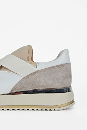Tamer Tanca Kadın Hakiki Deri Bej Sneakers & Spor Ayakkabı 923 TCSR-072 BN AYK SK23/24 BEJ DR