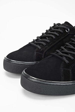 Tamer Tanca Erkek Hakiki Deri Siyah Süet Sneakers & Spor Ayakkabı 804 649 ERK AYK SK23/24 SIYAH SUET