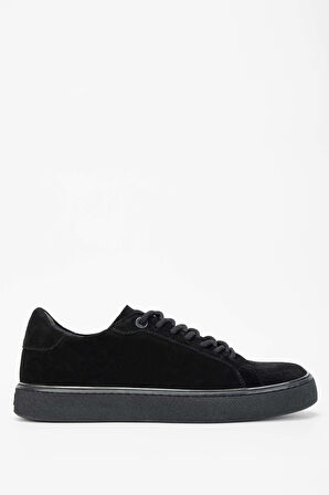 Tamer Tanca Erkek Hakiki Deri Siyah Süet Sneakers & Spor Ayakkabı 804 649 ERK AYK SK23/24 SIYAH SUET