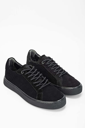 Tamer Tanca Erkek Hakiki Deri Siyah Süet Sneakers & Spor Ayakkabı 804 649 ERK AYK SK23/24 SIYAH SUET