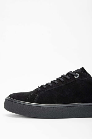 Tamer Tanca Erkek Hakiki Deri Siyah Süet Sneakers & Spor Ayakkabı 804 649 ERK AYK SK23/24 SIYAH SUET