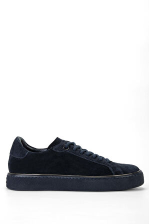 Tamer Tanca Erkek Hakiki Deri Lacivert Süet Sneakers & Spor Ayakkabı 804 649 ERK AYK SK23/24 LACI SUET