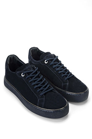 Tamer Tanca Erkek Hakiki Deri Lacivert Süet Sneakers & Spor Ayakkabı 804 649 ERK AYK SK23/24 LACI SUET