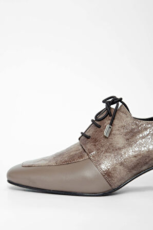 Tamer Tanca Kadın Hakiki Deri Vizon Rugan Topuklu Ayakkabı 33 7461 BN AYK SK23/24 VIZON KRSK RGN