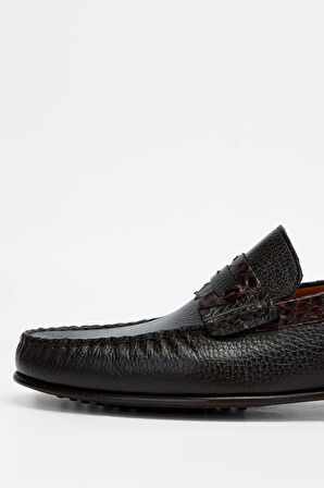 Tamer Tanca Erkek Hakiki Deri Kahverengi Loafer Ayakkabı 537 3225 ERK AYK Y23 KAHVE FLTR/YLN