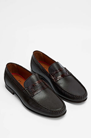 Tamer Tanca Erkek Hakiki Deri Kahverengi Loafer Ayakkabı 537 3225 ERK AYK Y23 KAHVE FLTR/YLN