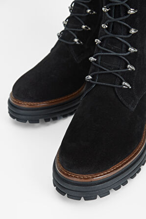 Valmenti Kadın Siyah Süet Hakiki Deri Casual Bot 775 32903 BN BOT SK23/24