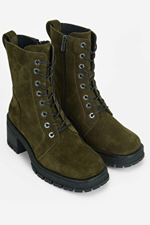 Tamer Tanca Kadın Hakiki Deri Haki Süet Casual Bot 775 8259 BN BOT SK23/24 HAKI SUET