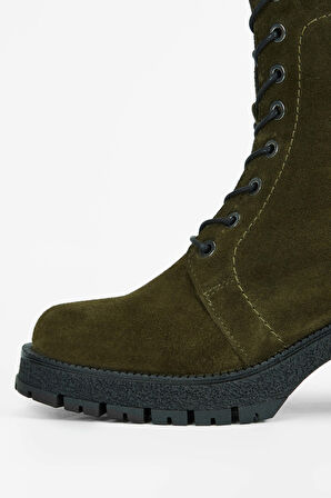 Tamer Tanca Kadın Hakiki Deri Haki Süet Casual Bot 775 8259 BN BOT SK23/24 HAKI SUET