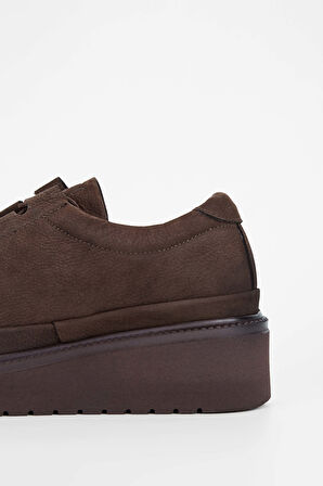 Tamer Tanca Kadın Hakiki Deri Kahverengi Nubuk Casual Ayakkabı 824 1054 BN AYK SK23/24 KAHVE NBK