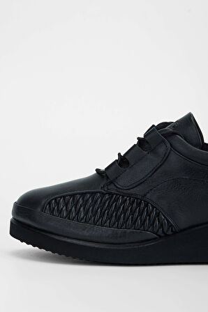 Tamer Tanca Kadın Hakiki Deri Siyah Casual Ayakkabı 824 1034 BN AYK SK23/24 SIYAH FLTR