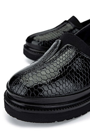 Tamer Tanca Kadın Hakiki Deri Siyah Kroko Casual Ayakkabı 824 012 BN AYK SK23/24 SIYAH KROKO