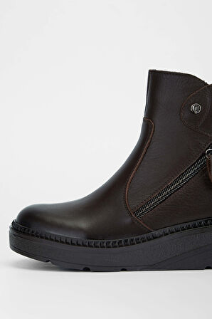 Tamer Tanca Kadın Hakiki Deri Kahverengi Casual Bot 824 2717 BN BOT SK23/24 KAHVE FLTR