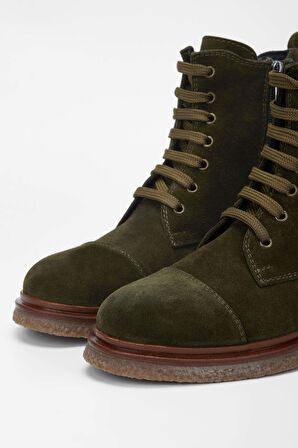 Tamer Tanca Kadın Hakiki Deri Haki Süet Casual Bot 824 7007 BN BOT SK23/24 HAKI SUET