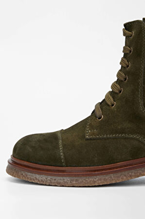 Tamer Tanca Kadın Hakiki Deri Haki Süet Casual Bot 824 7007 BN BOT SK23/24 HAKI SUET