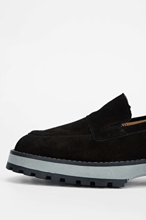 Tamer Tanca Kadın Hakiki Deri Siyah Süet Loafer Ayakkabı 902 3435 BN AYK SK23/24 SIYAH SUET