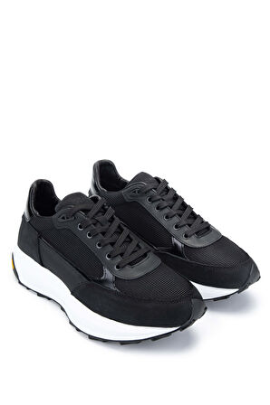 Tamer Tanca Erkek Hakiki Deri Siyah Sneakers & Spor Ayakkabı 698 1053-7 ERK AYK SK23/24 SIYAH