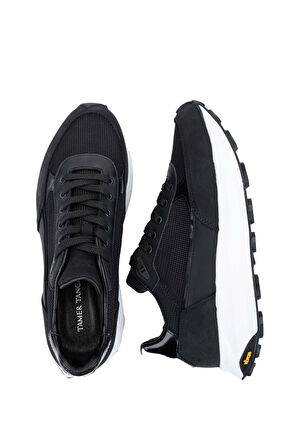 Tamer Tanca Erkek Hakiki Deri Siyah Sneakers & Spor Ayakkabı 698 1053-7 ERK AYK SK23/24 SIYAH