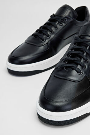 Valmenti Erkek Siyah Hakiki Deri Sneakers & Spor Ayakkabı 325 500-50 ERK AYK SK23/24