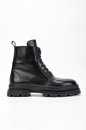 Valmenti Erkek Siyah mat açma Hakiki Deri Casual Bot 325 112-31 ERK BOT SK23/24