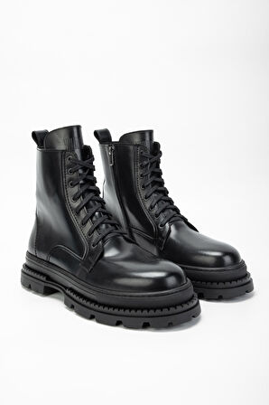 Valmenti Erkek Siyah mat açma Hakiki Deri Casual Bot 325 112-31 ERK BOT SK23/24