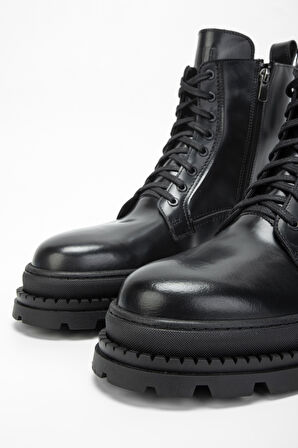 Valmenti Erkek Siyah mat açma Hakiki Deri Casual Bot 325 112-31 ERK BOT SK23/24