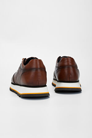 Valmenti Erkek Kahve tarcın beyaz Hakiki Deri Sneakers & Spor Ayakkabı 1006 043 ERK AYK SK23/24