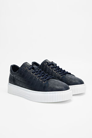 Valmenti Erkek Lacivert Hakiki Deri Sneakers & Spor Ayakkabı 352 19334 ERK AYK SK23/24