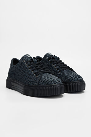 Valmenti Erkek Siyah Hakiki Deri Sneakers & Spor Ayakkabı 352 19299 ERK AYK SK23/24